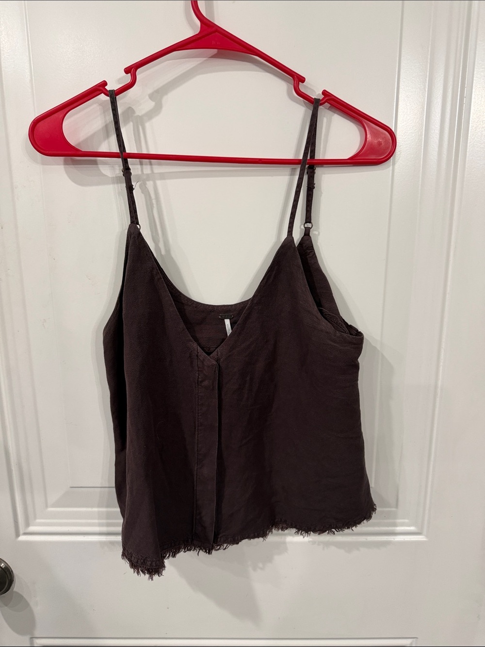 YFB Women’s V-Neck Spaghetti Strap Tank Top - Dark Brown